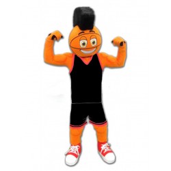 Basketball Man in Black Jersey Mascot Costume