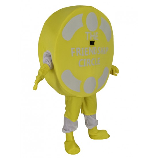 Freundliches gelbes Freundschaftskreis Maskottchen Kostüm