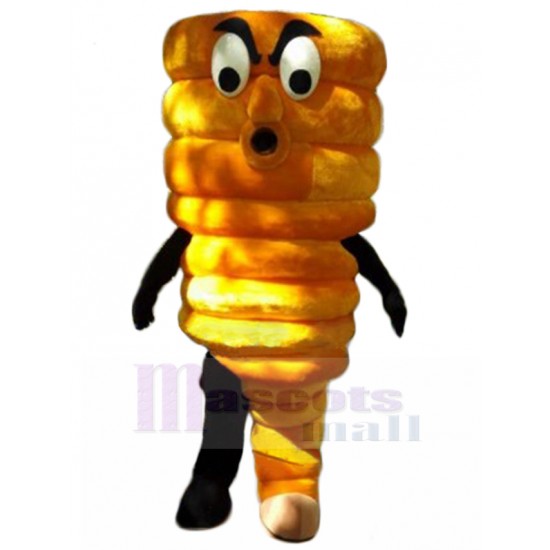 Enojado dorado Torbellino Disfraz de mascota Tornado