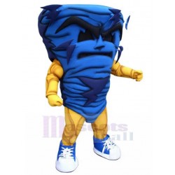 Horrible Blue Tornado Mascot Costume with Lightning