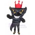 Vicioso Negro Tornado Disfraz de mascota con gran corona roja