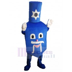 Betrunken Blaue Weinflasche Maskottchen Kostüm Karikatur