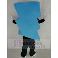 Mr. Electric Blue Lightning Bolt Mascot Costume with Thick Stripes