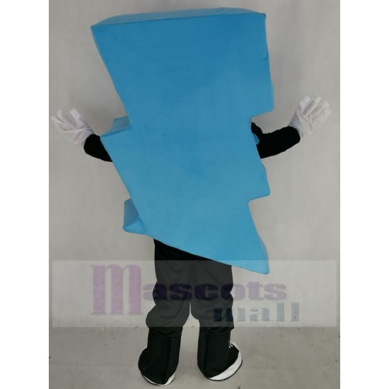 Señor eléctrico Azul Rayo Disfraz de mascota con rayas gruesas