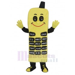 Yellow Phone Mascot Costume Cartoon