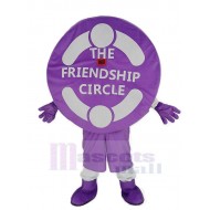 Freundliches Lila Freundschaftskreis Maskottchen Kostüm Karikatur