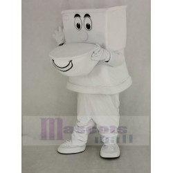 Lustige weiße Toilette Maskottchen Kostüm