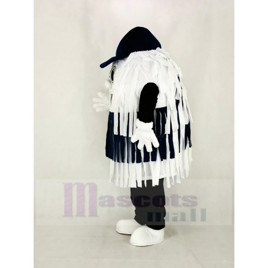 Blue and White Car Wash Cleaning Brush Mascot Costume
