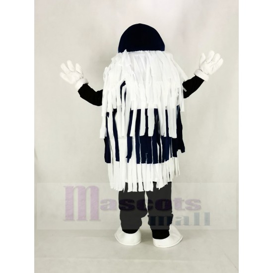 Blue and White Car Wash Cleaning Brush Mascot Costume
