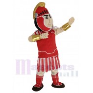 Caballero de Troya espartano rojo Disfraz de mascota Gente con brazales dorados