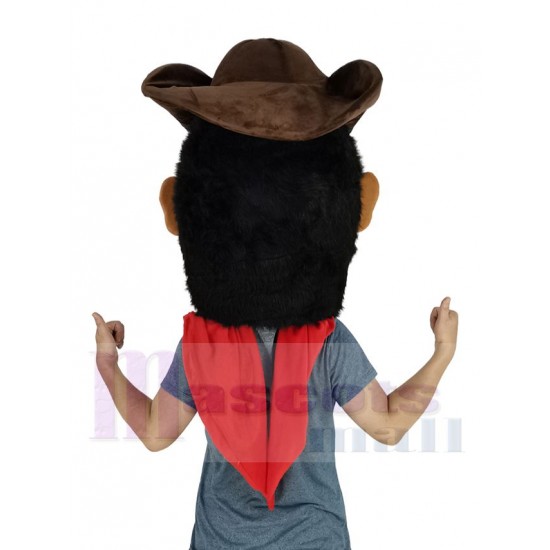 Cow-boy Costume de mascotte Personnes Tête seulement