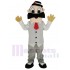 Barber Mascot Costume in White Shirt People