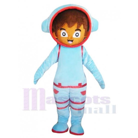 Brown Astronaut Boy Cosmonaut Mascot Costume People 