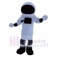 Astronaut Maskottchen Kostüm im schwarz-weißen Raumanzug Menschen