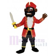 Pirate à la peau brune Costume de mascotte en manteau rouge