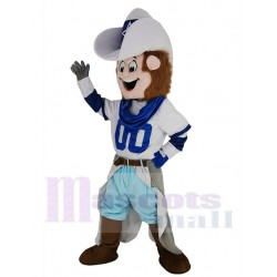 Cowboy de Dallas Costume de mascotte Gens avec écharpe en jean bleu