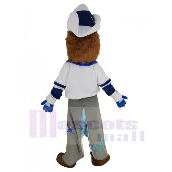 Dallas Cowboy Mascot Costume People with Blue Denim Scarf