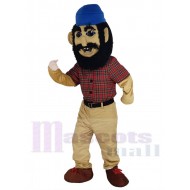 Lumberjack Mascot Costume with Blue Hat People
