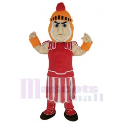 Spartanischer Trojanischer Ritter Sparty Maskottchen Kostüm mit Oranger Helm Personen
