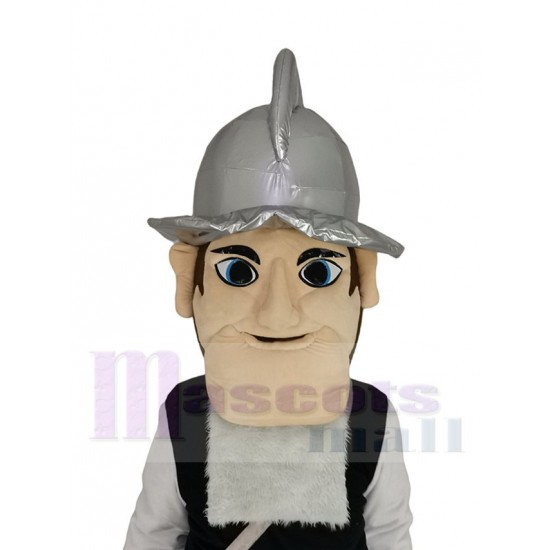 Conquistador Mascotte Costume Gens avec chapeau d'argent