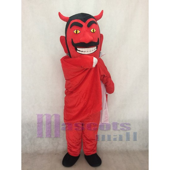 Roter Teufel im Umhang Maskottchenkostüm