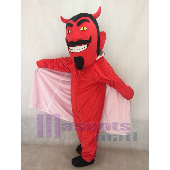 Roter Teufel im Umhang Maskottchenkostüm