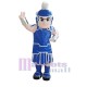 Blue-Armoured Spartan Trojan Mascot Costume People