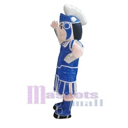 Blue-Armoured Spartan Trojan Mascot Costume People