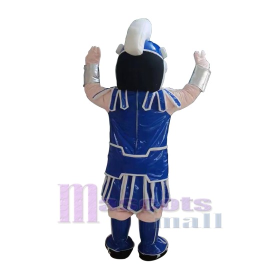 Blau gepanzerter spartanischer Trojaner Maskottchen-Kostüm Menschen