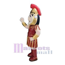 Mighty Red and Orange Spartan Trojan Mascot Costume People
