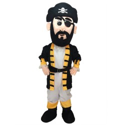 New Yellow-Cuffed Captain Bly the Pirate Mascot Costume