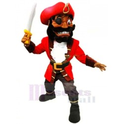 Pirate de haute qualité avec manteau rouge Mascotte Costume Personnes