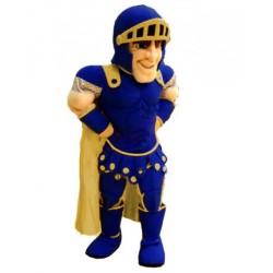 Knight with Navy Blue Armor & Gold Cape Mascot Costume People