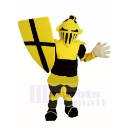 Black-and-Yellow Knight Warrior Mascot Costume People