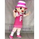 Cute Pink-Hatted Girl Mascot Costume