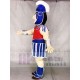 Blauer Spartan-Trojaner-Ritter-Sparty mit rotem Brust-Maskottchen-Kostüm