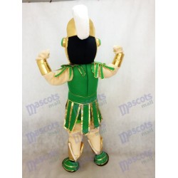 Green-and-Golden Spartan Trojan Knight Mascot Costume