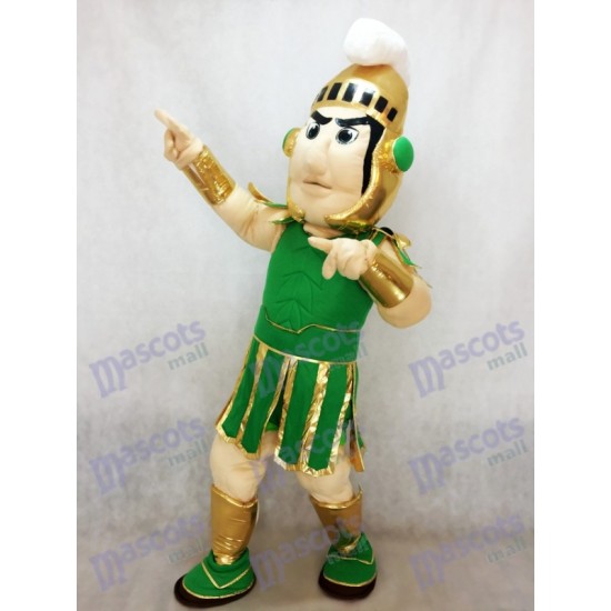 Caballero de Troya espartano verde y dorado Disfraz de mascota