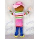 Costume de mascotte de fille aux fraises colorées mignonnes