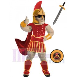 Spartan Knight with Sword and Shield Mascot Costume People 
