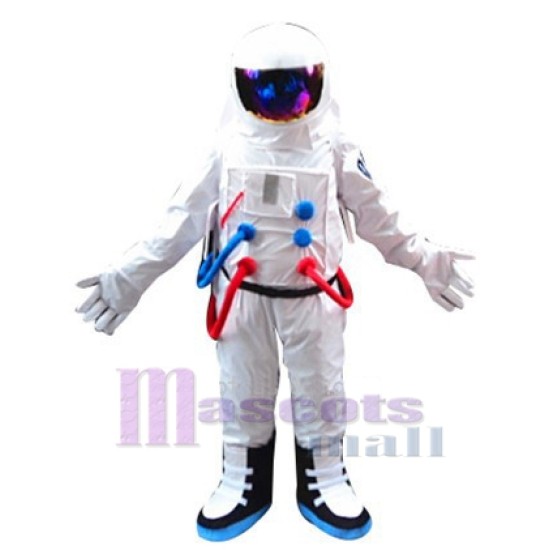Astronaut in Space Suit with Backpack Mascot Costume Fancy Dress Outfit