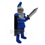 Handsome Blue Knight Mascot Costume People