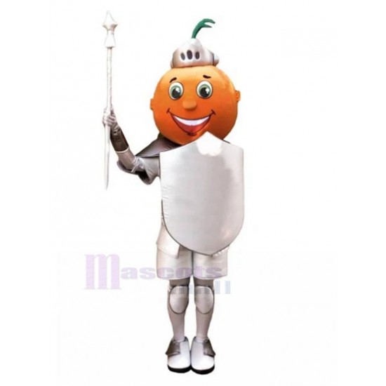 Orange Cartoon Knight Mascot Costume