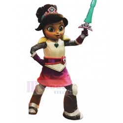 Girl Guard Knight Mascot Costume with Sword People