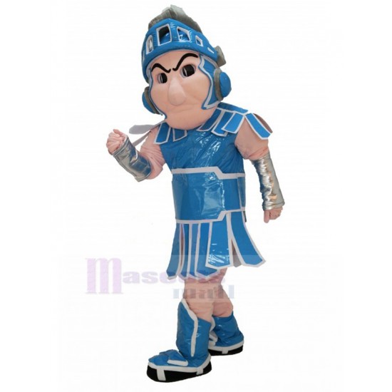 Caballero espartano Disfraz de mascota con armadura azul y blanca Personas