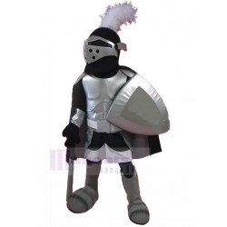 Starker Ritter Maskottchen Kostüm mit Gothic Helm Menschen