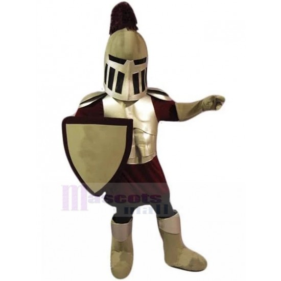 Dark Red Spartan Knight Mascot Costume People