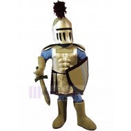 Fort Doré et bleu chevalier Costume de mascotte Gens
