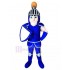 Blau Gladiator Ritter Maskottchen Kostüm Menschen