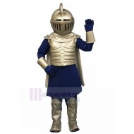 Argent et bleu romain chevalier Costume de mascotte Gens